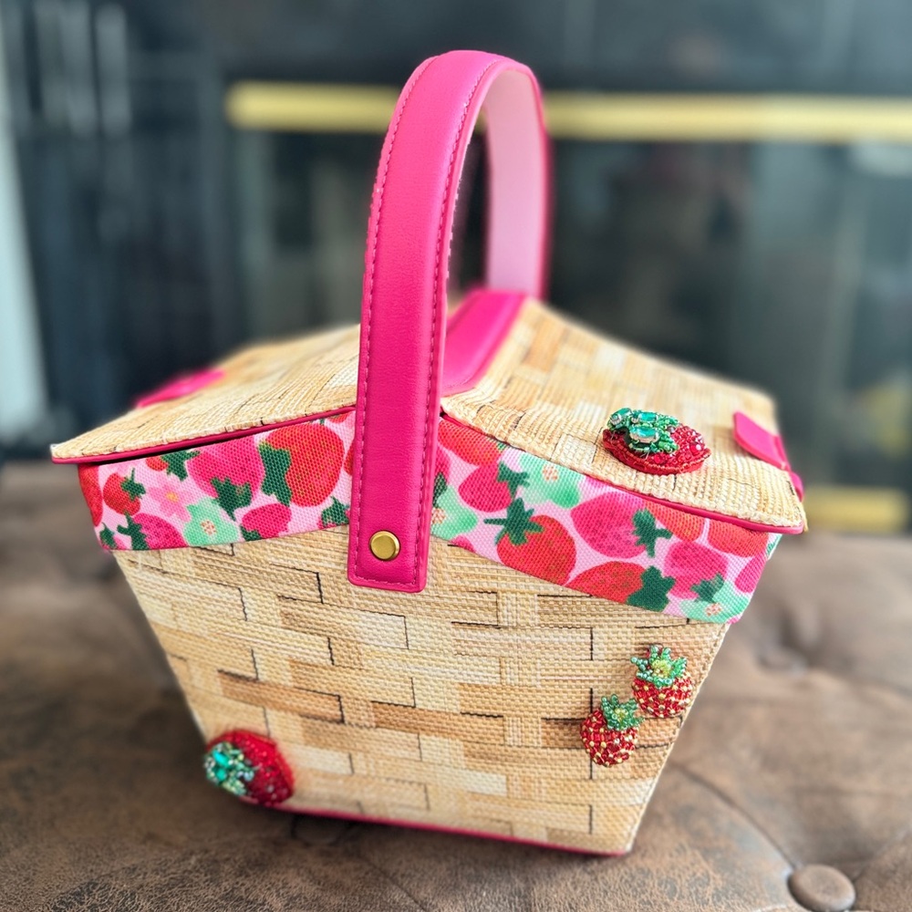 Betsey Johnson Strawberry Picnic Basket Crossbody
